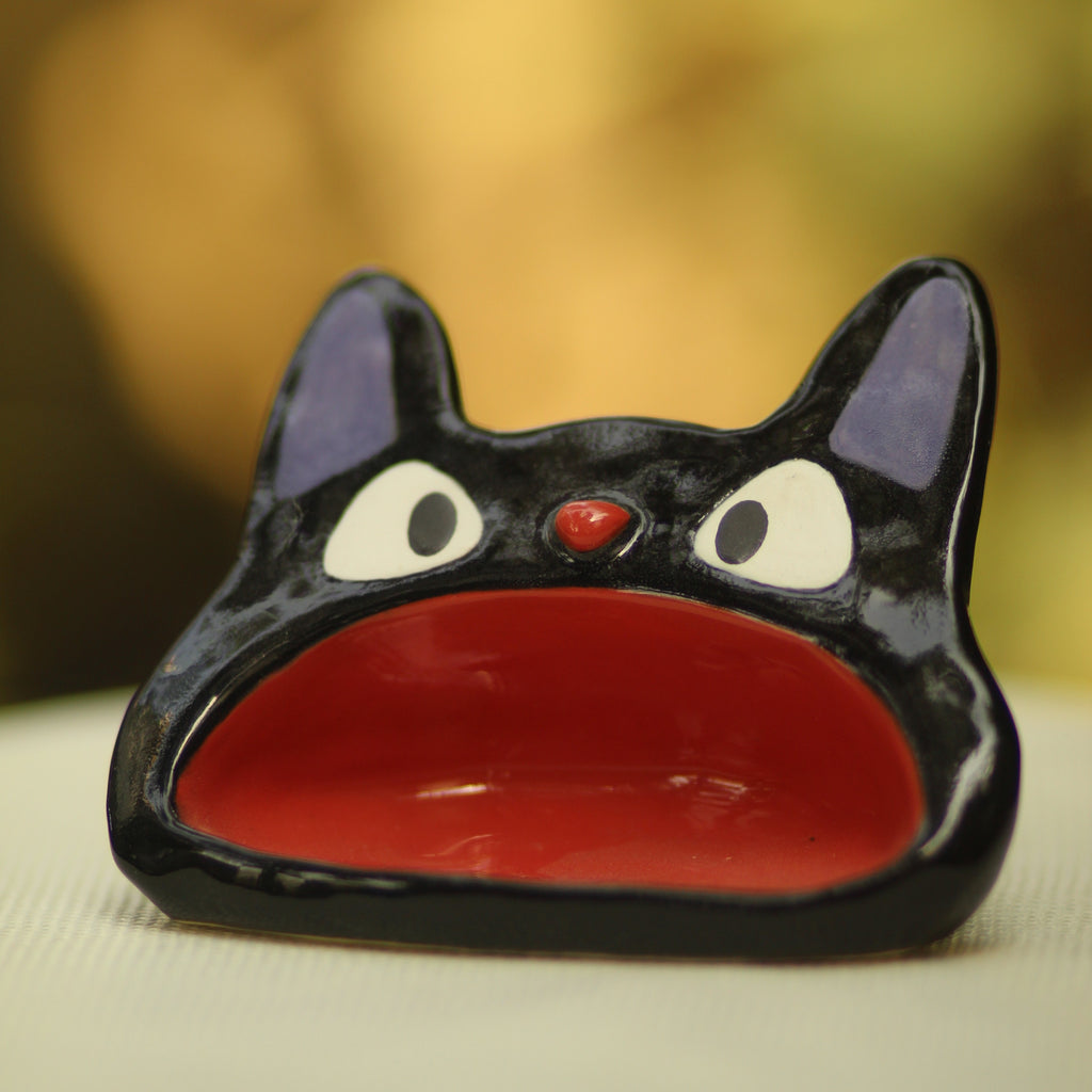 [Pre-order] Black Cat Handmade Ceramic Spoon Rest, Handbuilt Pottery, Cute Gift For Anime Fan, Unique Birthday Gift, Adorable Valentine Gift | Totto Pottery