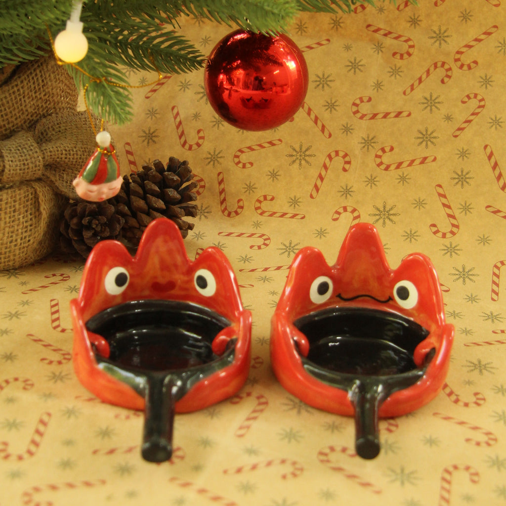 [Pre-order] Fire Demon Handmade Ceramic Candle Holder, Handbuilt Pottery, Cute Gift For Anime Fan, Unique Birthday Gift, Adorable Valentine Gift | Totto Pottery