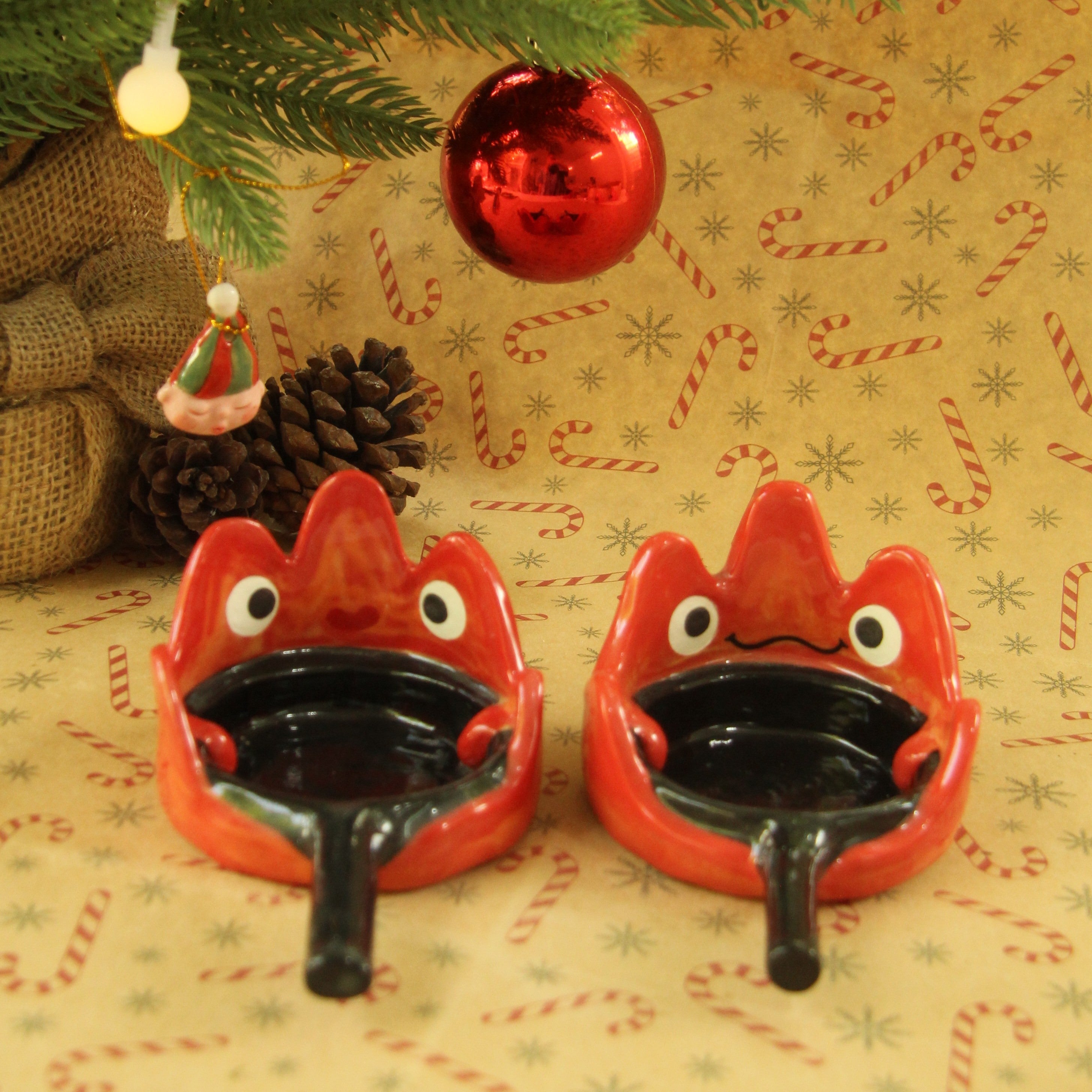 [Pre-order] Fire Demon Handmade Ceramic Candle Holder, Handbuilt Pottery, Cute Gift For Anime Fan, Unique Birthday Gift, Adorable Valentine Gift | Totto Pottery