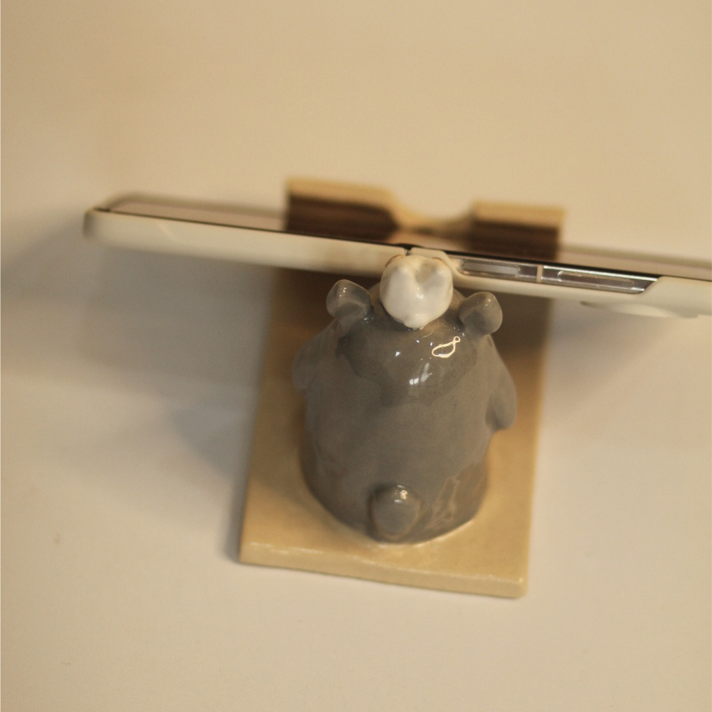 [Pre-order] Forest Spirit Handmade Ceramic Phone Stand, Handbuilt Pottery, Cute Gift For Anime Fan, Unique Birthday Gift, Adorable Valentine Gift | Totto Pottery