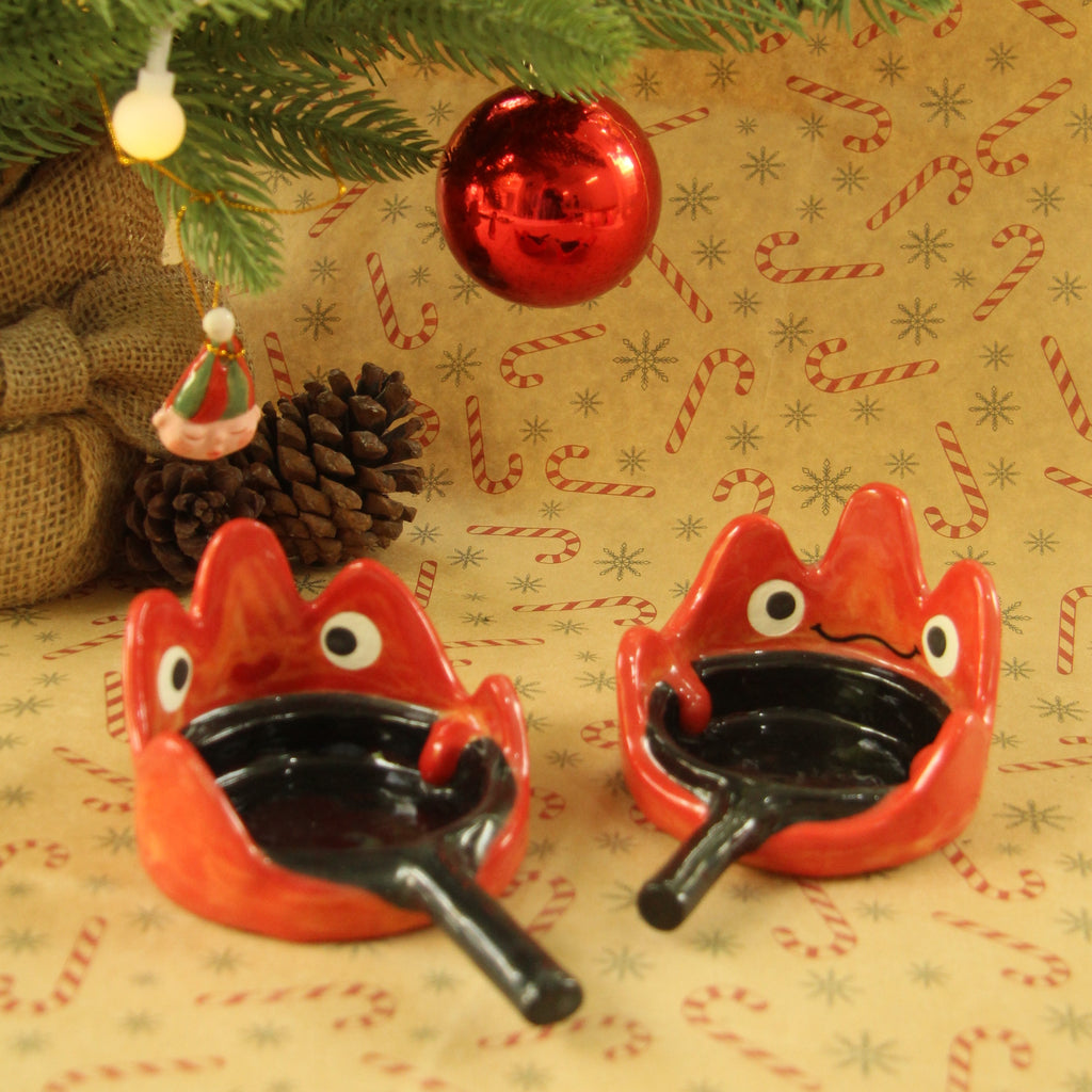 [Pre-order] Fire Demon Handmade Ceramic Candle Holder, Handbuilt Pottery, Cute Gift For Anime Fan, Unique Birthday Gift, Adorable Valentine Gift | Totto Pottery