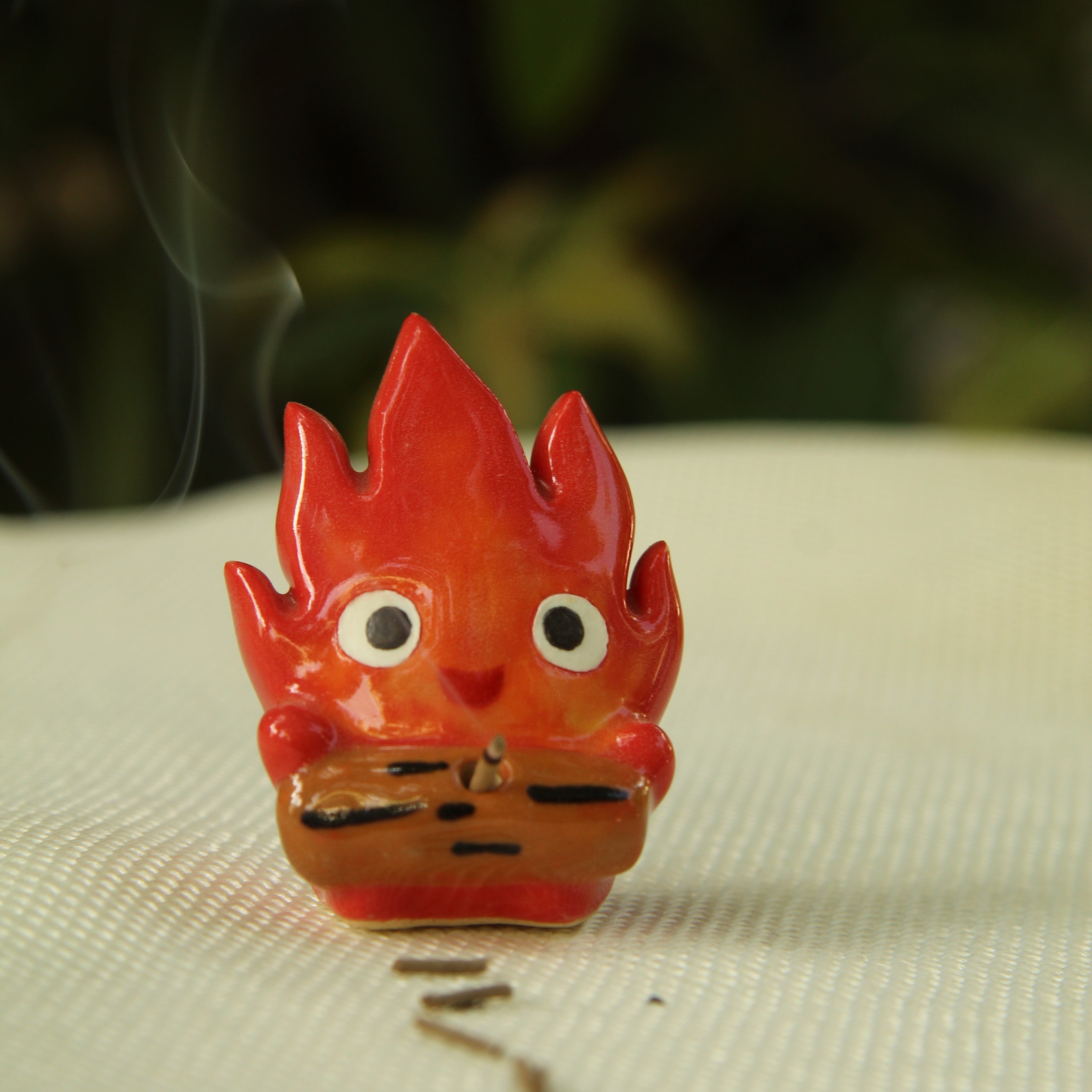 [Pre-order] Fire Demon Handmade Ceramic Incense Holder, Handbuilt Pottery, Cute Gift For Anime Fan, Unique Birthday Gift, Adorable Valentine Gift | Totto Pottery