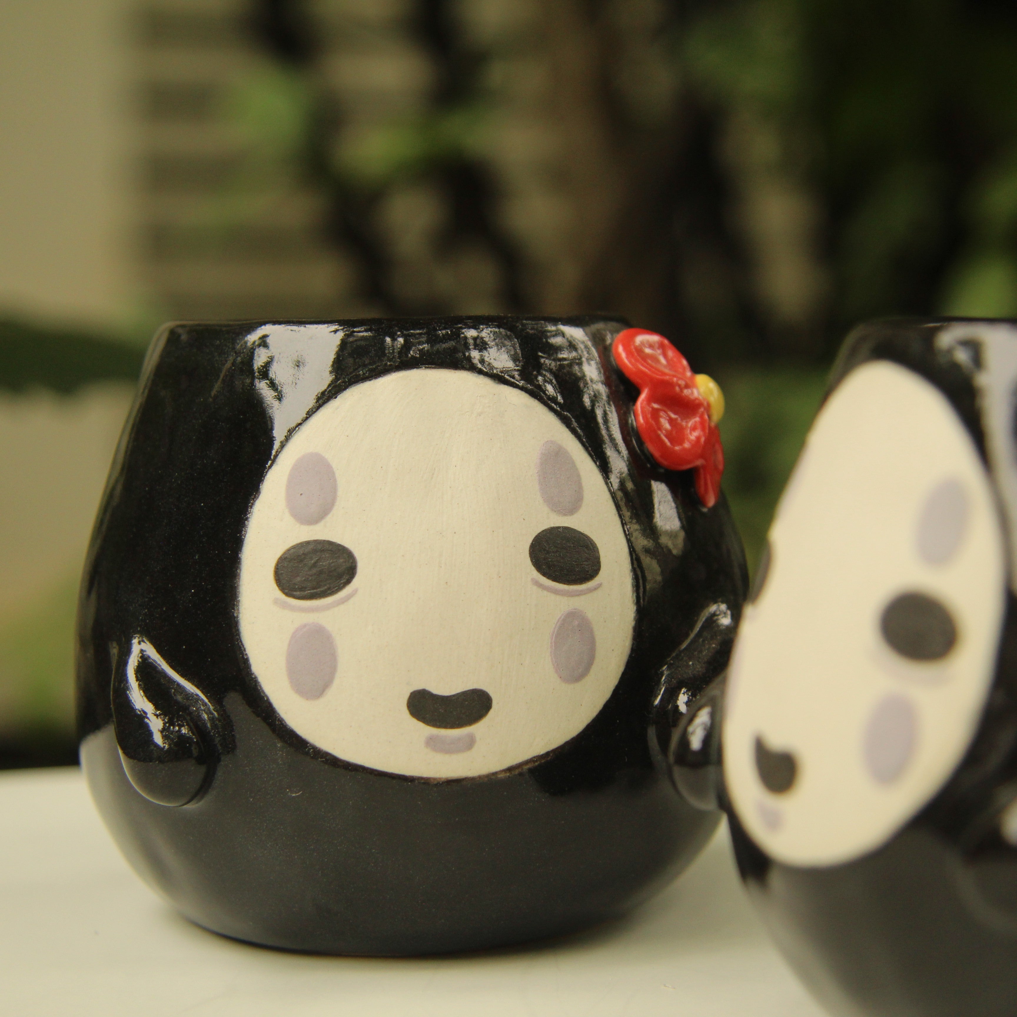 [Pre-order] Faceless Handmade Ceramic Flower Vases, Handbuilt Pottery, Cute Gift For Anime Fan, Unique Birthday Gift, Adorable Valentine Gift | Totto Pottery